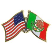 USA / Mexico Cross Flag Pin