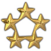Army 5 Star General Pin 7/16" Gold