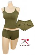 Ladies Olive Drab Tank Top Wear w/ Your Booty Camp Shorts