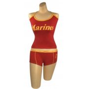 Ladies USMC Red and Gold Tank