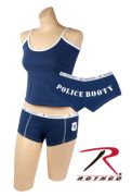 Ladies Navy Blue Tank Top Matches Police Booty Shorts