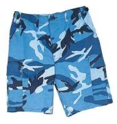 Blue Camo BDU Shorts