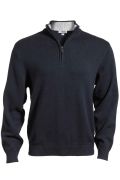 Quarter Zip Cotton Blend Sweater