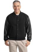 Port Authority Wool and Leather Letterman Jacket.  J783