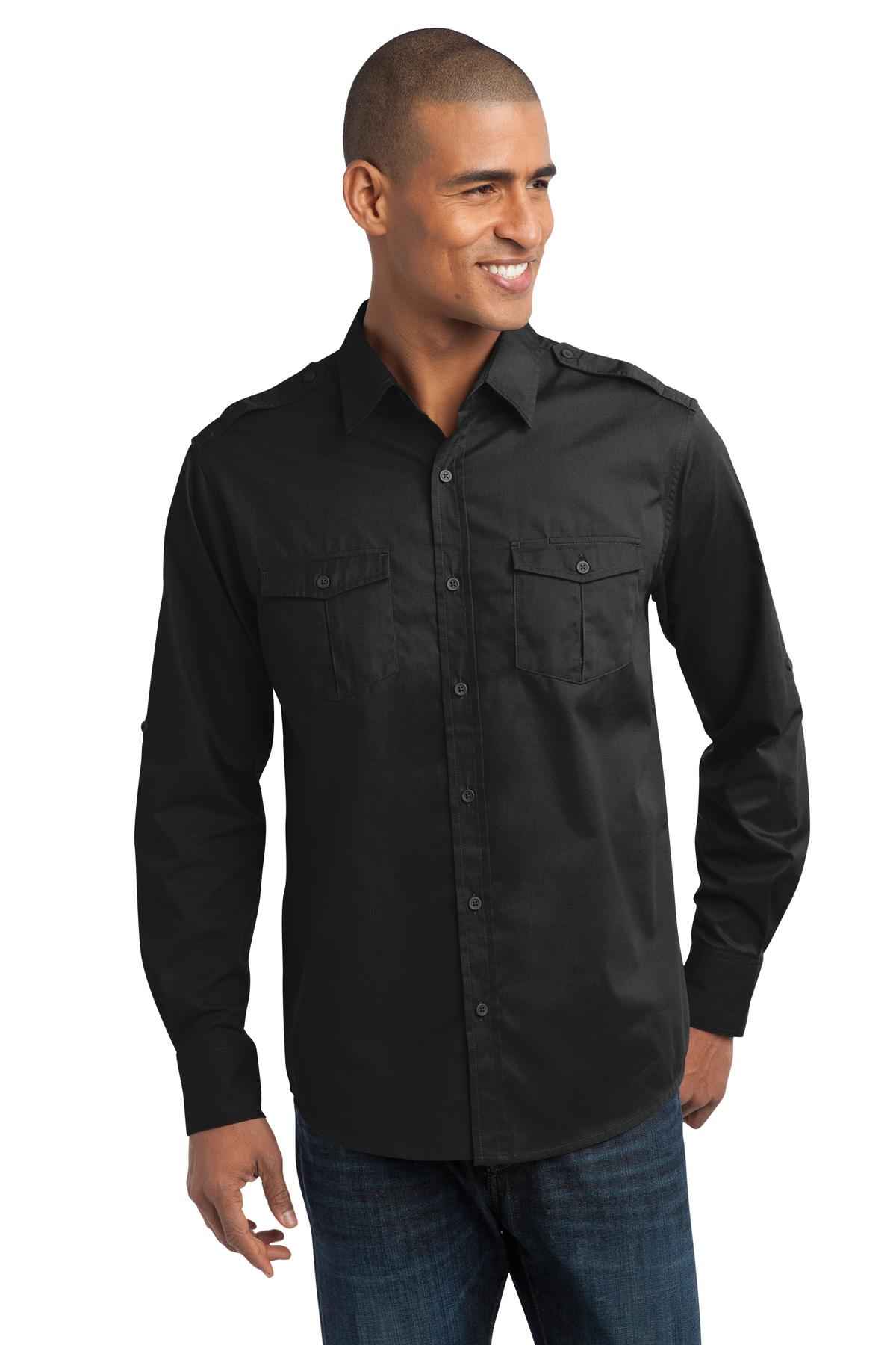 Port Authority Stain-Release Roll Sleeve Twill Shirt. S649