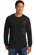 Gildan - Ultra Cotton 100% Cotton Long Sleeve T-Shirt with Pocket.  2410