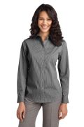 Port Authority Ladies Fine Stripe Stretch Poplin Shirt. L647