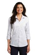 Port Authority Ladies 3/4-Sleeve Micro Tattersall Easy Care Shirt. LW643