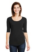 Anvil Ladies Tri-Blend Deep Scoop Neck 1/2-Sleeve Tee. 6756L