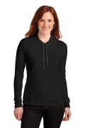 Anvil Ladies 100% Combed Ring Spun Cotton Long Sleeve Hooded T-Shirt. 887L