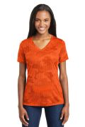 Sport-Tek Ladies CamoHex V-Neck Tee. LST370