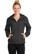 Sport-Tek Ladies Heather Colorblock Raglan Hooded Wind Jacket. LST40