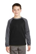 Sport-Tek Youth Sport-Wick Raglan Colorblock Fleece Crewneck. YST242