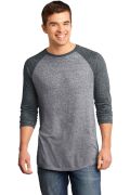 District - Young Mens Microburn 3/4-Sleeve Raglan Tee. DT162