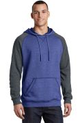 District Young Mens Lightweight Fleece Raglan Hoodie.  DT196