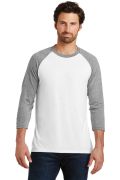 District Made Mens Perfect Tri 3/4-Sleeve Raglan. DM136