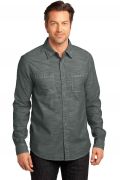 District Made - Mens Long Sleeve Washed Woven Shirt. DM3800