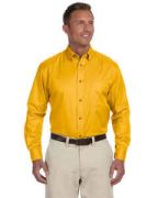 Harriton Men's Easy Blend Long-Sleeve Twill Shirt with Stain-Release - M500