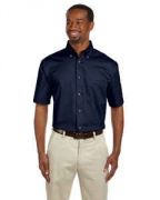 Harriton Men's Easy Blend Short-Sleeve Twill Shirt with Stain-Release - M500S