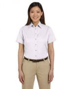 Harriton Ladies' Easy Blend Short-Sleeve Twill Shirt with Stain-Release - M500SW