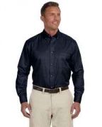Harriton Men's Tall Easy Blend Long-Sleeve Twill Shirt with Stain-Release - M500T