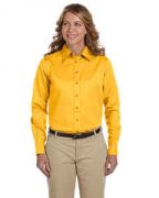 Harriton Ladies' Easy Blend Long-Sleeve Twill Shirt with Stain-Release - M500W
