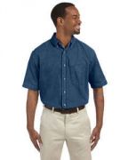 Harriton Men's 6.5 oz. Short-Sleeve Denim Shirt - M550S