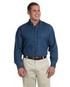 Harriton Men's Tall 6.5 oz. Long-Sleeve Denim Shirt - M550T