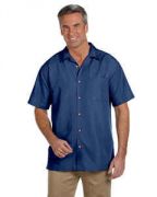 Harriton Men's Barbados Textured Camp Shirt - M560