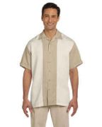 Harriton Men's Two-Tone Bahama Cord Camp Shirt - M575