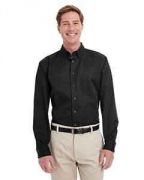 Harriton Men's Foundation 100% Cotton Long-Sleeve Twill Shirt with Teflon - M581