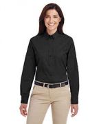 Harriton Ladies' Foundation 100% Cotton Long-Sleeve Twill Shirt with Teflon - M581W
