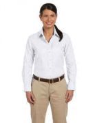Harriton Ladies' Long-Sleeve Oxford with Stain-Release - M600W