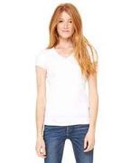 Bella + Canvas Ladies' Baby Rib Short-Sleeve V-Neck T-Shirt - 1005