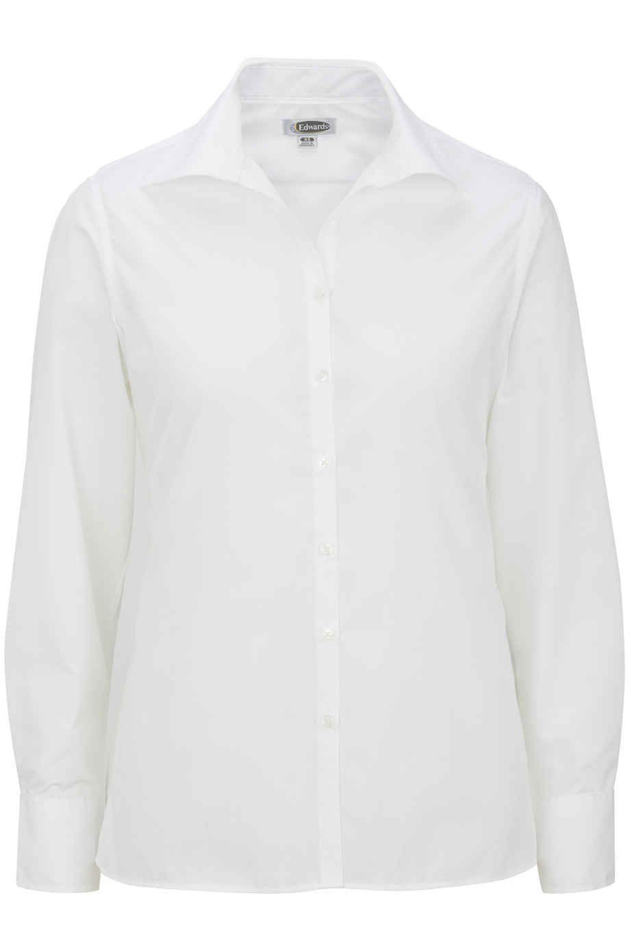 Edwards Ladies' Lightweight Open Neck Poplin Blouse-Long Sleeve - 5295
