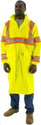 Majestic Hi-Viz Waterproof Rain Coat with DOT Striping