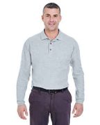 UltraClub Adult Long-Sleeve Whisper Piqu Polo - 8542