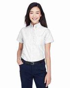 UltraClub Ladies' Classic Wrinkle-Resistant Short-Sleeve Oxford - 8973