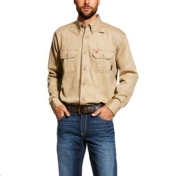 FR Solid Work Shirt Khaki