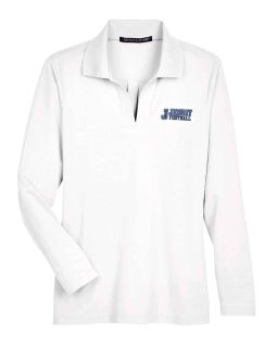 Performance Ladies' Plaited Long Sleeve Polo w/ Collegiate Embroidered Logo