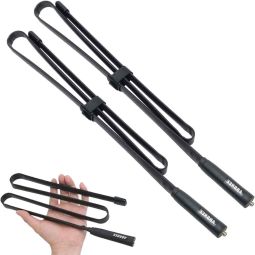 2 Pack 42.5-Inch Length ABBREE SMA-Female Dual Band 144/430M