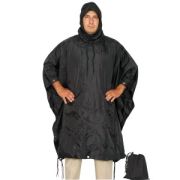 Black Nylon Poncho w/Stuff Bag