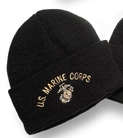 Black USMC Knit Embroider Cap