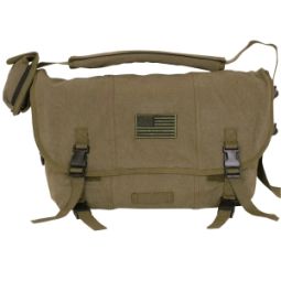 Retro Courier Shoulder Bag w/ USA Emblem