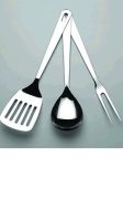 Stainless Steel Long Utensil Set-Fork-Spoon-Spatula