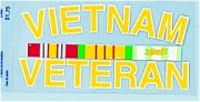 Decal-Vietnam Veteran With Ribbons