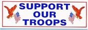 Bumper Sticker- Support Our Troops With Eagle
