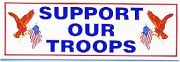 Bumper Sticker- Support Our Troops With Eagle