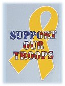 Decal- Support Our Troops With Yellow Ribbon